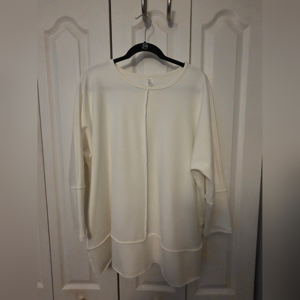 SPANX Women's White Sweatshirt Tunic Top Size XL